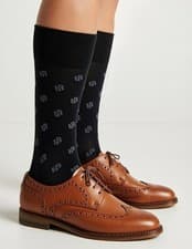 Image of HUGO BOSS | Mens Black Geometric Pattern Socks | One Size UK 6-11 EU 40-46