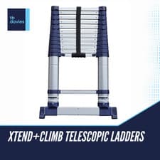 Image of TBDavies Telescopic Ladder Aluminium 3.2m & 3.8m Extendable Ladder