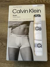 Image of Calvin Klein Icon Low Rise Trunks Briefs Underwear Size 3XL 3 Pack WHITE BNIB