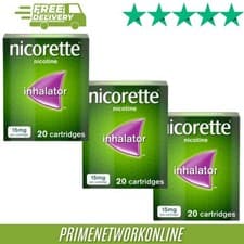 Image of Nicorette 15mg Inhalator – Pack of 3  (60 Cartridges) 100% ORIGINAL ⭐⭐⭐⭐⭐