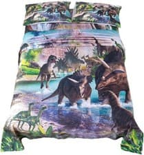 Image of Dinosaur Sheets Twin for Kids 3D Dinosaur Bedding for Boys T-Rex Dinosaur Bed...