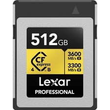 Image of Lexar 512GB Professional GOLD CFexpress 4.0 Type B Memory Card