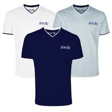 Image of Mens Slim Fit V-Neck T-Shirt Cotton Fabric Short Sleeve Comfortable Sizes S-XXL