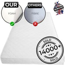 Image of Baby Toddler Cot Bed Breathable QUILTED AND WATERPROOF Foam Mattress All Sizes