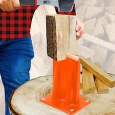 Image of Kindling Splitter Log Wedge High Visibility Wood Splitting Firewood Chisel Mount
