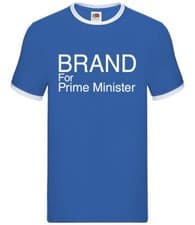 Image of Brand for Prime Minister - Mens Ringer - Jo Funny Comedian PM Stand Up