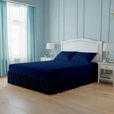 Image of 400TC Egyptian Cotton Valance Sheet 40cm Frill Bed Skirt Base Cover Single King