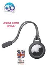Image of For Apple Airtag Holder Keyring Carry Case Keychain Air Tag Pet Black (One Pack)
