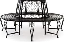 Image of Garden Tree Bench 360° Circular Metal Round Outdoor Furniture Park Seater 160cm
