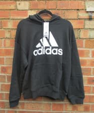 Image of Ladies adidas Hoodie Big Logo Black Hoody Loose Fit Small 8/10, 42" Chest BNWTs