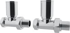 Image of UK Radiators Manual Radiator Valves Angled Corner Straight 1/2"x15mm *TwinPack*
