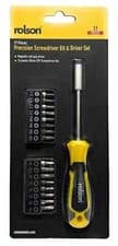Image of Rolson Screwdriver Set Precision Magnetic Soft Grip Driver Bit Holder - 17 Piece