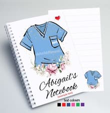 Image of Personalised Nurse Notebook Custom Name A5 Hardback Journal Student Gift