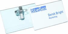 Image of Name Badge 54 X 90 Mm with Combi Clip Transparent - Pack of 50 Badges - Includes