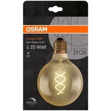 Image of OSRAM Vintage 1906 LED CLASSIC Globe Dim 4W 820 Gold E27 Bulb