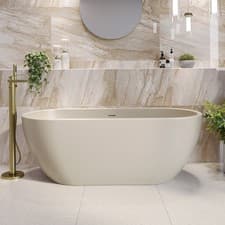 Image of Matt Beige Freestanding Double Ended Bath 1650 x 750mm - Lisbon LISBOW1650