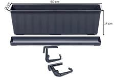 Image of 60cm Window Box Planter 11L with Tray Indoor Outdoor Balcony Garden Pot