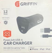 Image of Griffin 12 Watt Power Jolt USB-A Car Charger with USB A to Cable