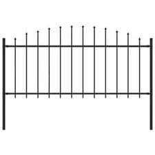 Image of Garden Fence with Spear Top Steel vidaXL