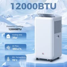Image of 12000 BTU Quiet Mobile Air Conditioner for 35m², with 24H Timer On/off