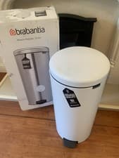 Image of Brabantia Newlcon Soft Closure Pedal Bin, 30 L, White, Easy Clean Large Opening