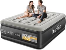 Image of OlarHike Double Airbed with Built in Pump, 50cm High Raised Inflatable Mattress,