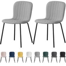 Image of 2/4/6Pcs Soft Fabric Dining Chairs with Upholstered Seat and Metal Legs-Bella