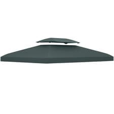 Image of Outsunny 3x4m Gazebo Replacement Roof Canopy 2 Tier Top UV Cover Grey