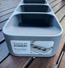 Image of Joseph Joseph DrawerStore Compact Cutlery Organiser Tray, Unique Design - Grey