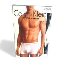 Image of Calvin Klein Mens Cotton Stretch Trunks 3 Pack Black U2662G U2664G S / M / L /XL