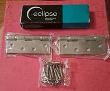 Image of 1 pair of FIRE DOOR HINGES Eclipse 102x76x3mm Ball Bearing Stainless Steel 14888