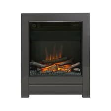 Image of BeModern Ekon 2kW Inset Electric Fire Black Nickel Effect Compact Heater Home UK