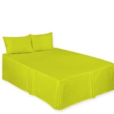 Image of Base Valance Sheets Polycotton Plain Box Pleated Platform Bed Sheets in All Size