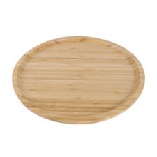 Image of E&W Natural Bamboo Tray for Serving, Durable Kitchen Table Tray with Raised Edge