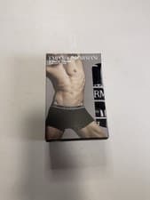 Image of Emporio Armani Black Cotton Stretch Boxers Trunks, 3 Pack, Size Large