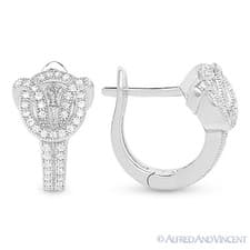 Image of Cubic Zirconia CZ Crystal Pave 925 Sterling Silver Knot Leverback Drop Earrings