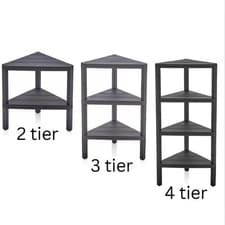 Image of Corner Shelf Triangle Space-Saving Freestanding Shelving Unit Storage Shelves