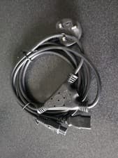 Image of UK 3 Pin Plug to IEC C13 & C5 Power Y Splitter Extension Cable 2.5m LINDY New