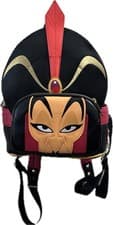 Image of Loungefly Disney Aladdin Jafar Iago Cosplay Figural Face Mini Backpack Bag EUC