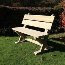 Image of Churnet Valley Ashcombe Bench Wooden Garden Seat Outdoor Patio Furniture Sturdy
