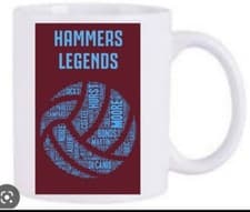Image of Hammers Legends West Ham Football Mug Dishwasher Safe New & Boxed 