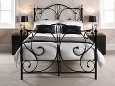 Image of Metal Bed Frame 4ft, 4ft6 Luxury Double Bed - Black or White - Solid & Sturdy