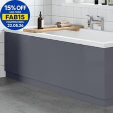 Image of Bathroom 1800mm Front Bath Panel 18mm MDF Grey Gloss Wood Plinth Easy Cut Modern