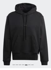 Image of Adidas Black Heavy Lounge French Terry Hoodie Size large New Pull Over Unisex
