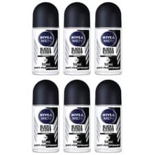 Image of Nivea Men Roll On Deodorant Invisible Black and White Original 50ml x 6