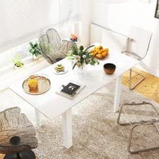 Image of Extending Dining Table 120-160cm Kitchen Table Seats 4-6 People High Gloss White