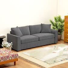 Image of HOMCOM 212 cm Upholstered Jumbo Cord Sofa Couch with Spring Cushion, Grey