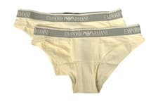 Image of EMPORIO ARMANI women's briefs, 2-pack, visible elastic with logo, stretch cotton