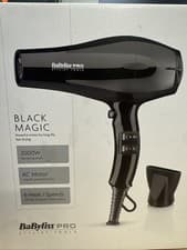 Image of BaByliss Pro Black Magic Hair Dryer 2000W Fast Drying with Customizable Setting