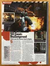 Image of 2004 50 Cent Bulletproof Playstation 2 PS2 Xbox PREVIEW Print Ad/Poster Game Art